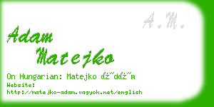 adam matejko business card